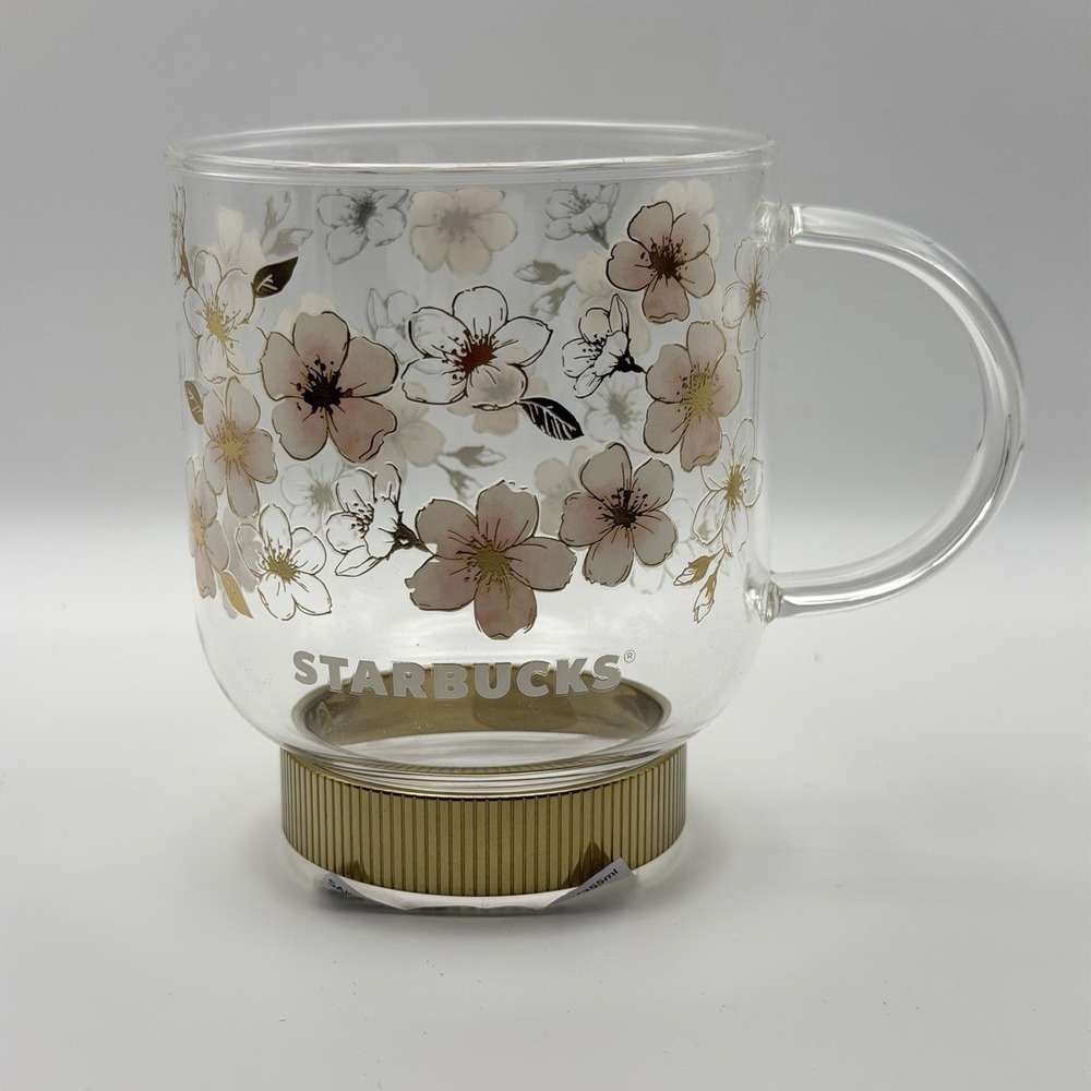 Starbucks Japan SAKURA 2026 Glass Mug Gold 355ml Limited‎ US Seller